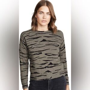 Monrow cashmere blend tiger vintage raglan sweater